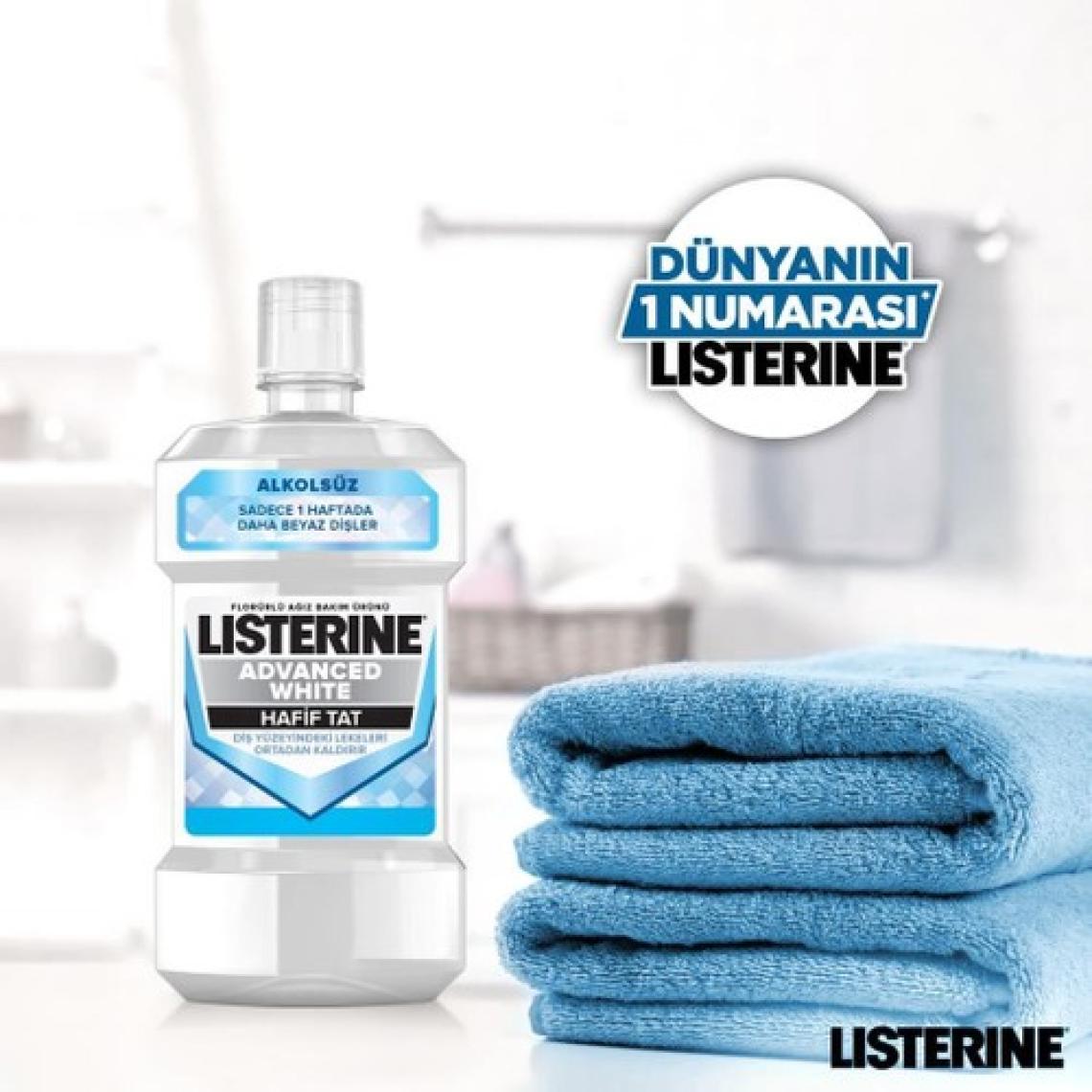 Listerine Advanced White Hafif Tat Alkolsüz Ağız Bakım Suyu 500 ml + 250 ml Hediyeli Set