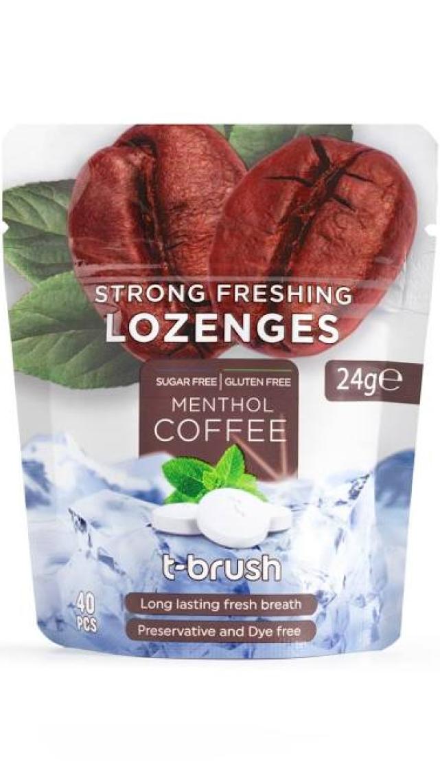 T-Brush Kahve ve Nane Aromalı Ferahlatıcı Ağız Pastili - Alkolsüz ve Şekersiz