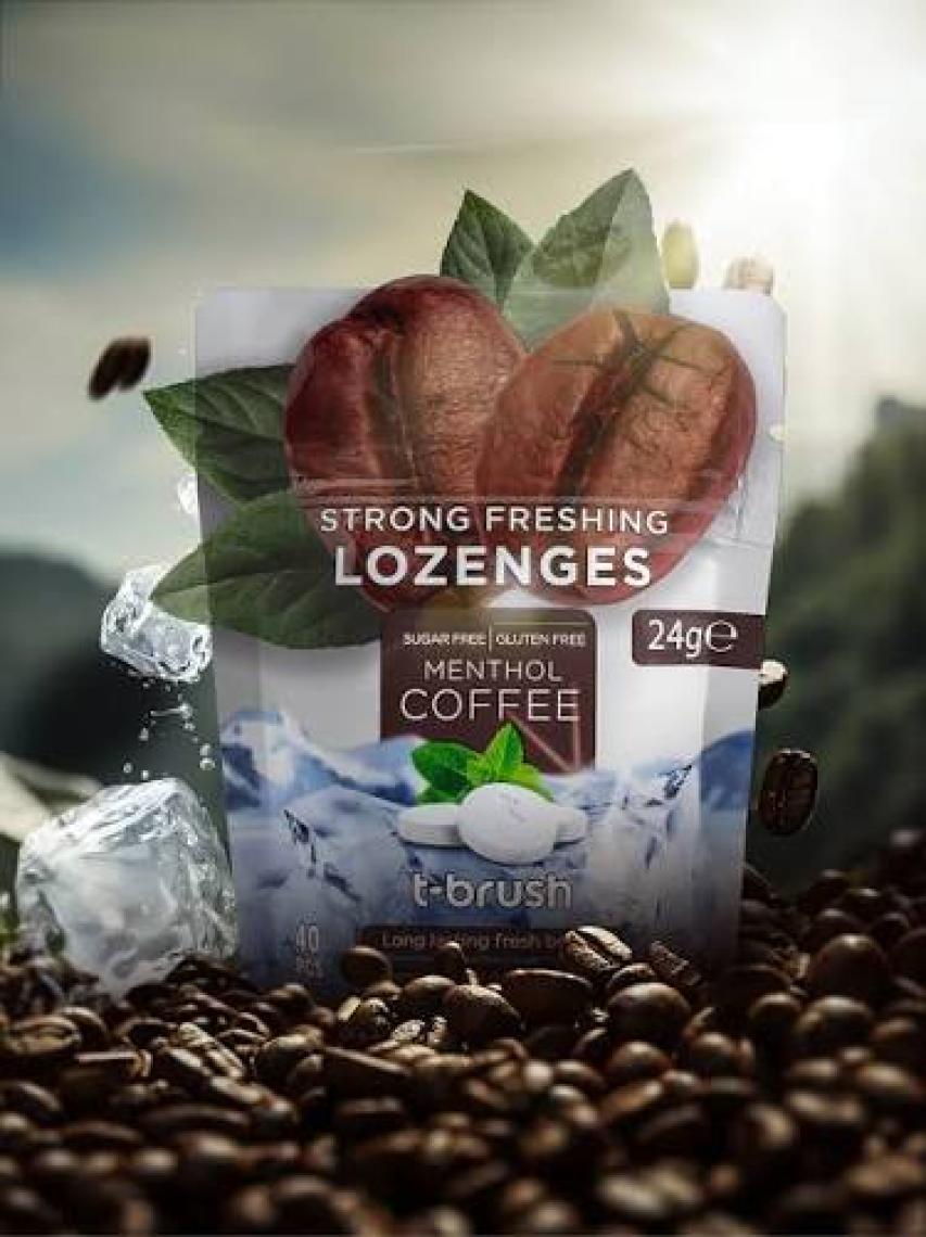 T-Brush Kahve ve Nane Aromalı Ferahlatıcı Ağız Pastili - Alkolsüz ve Şekersiz