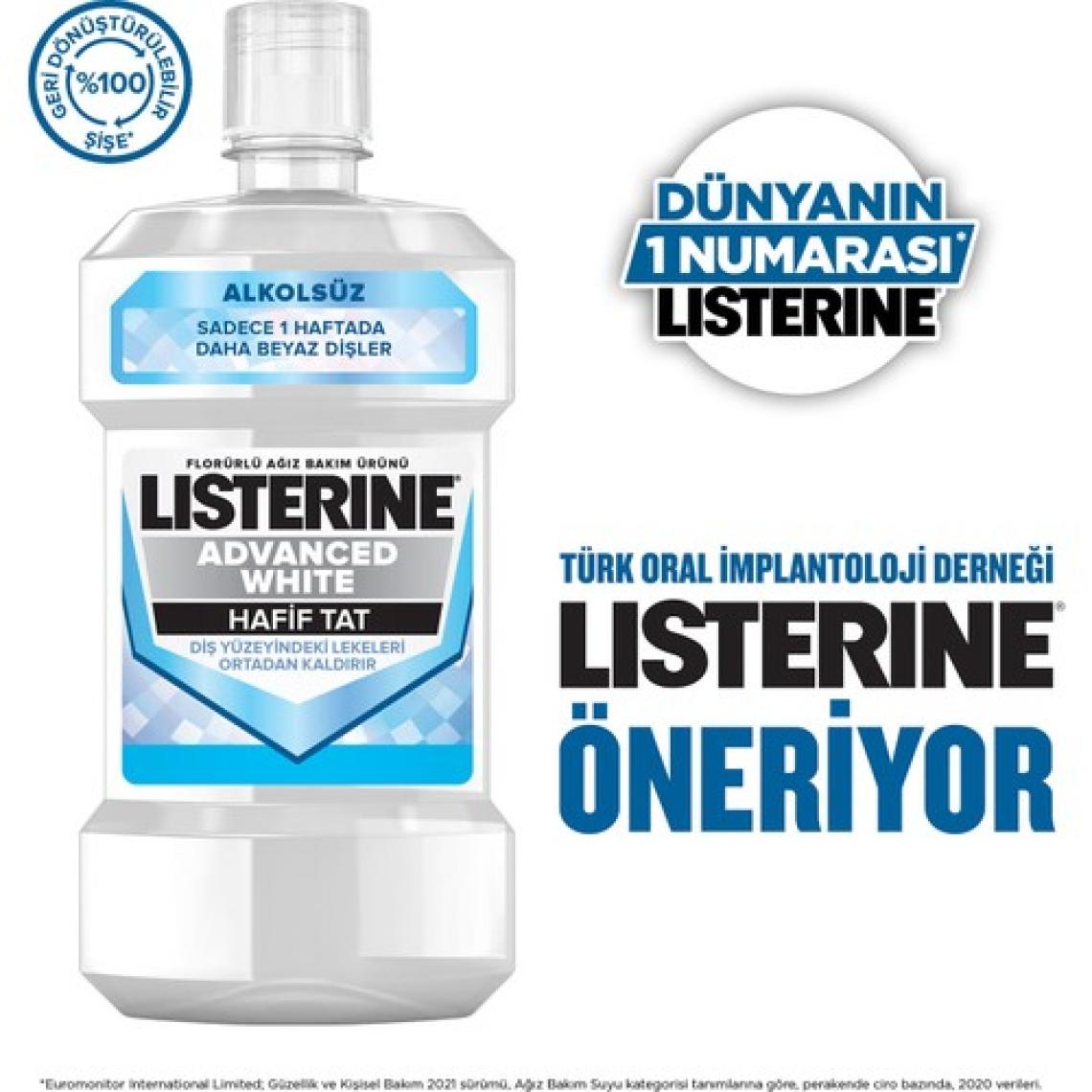 Listerine Advanced White Hafif Tat Gargara 250 ml