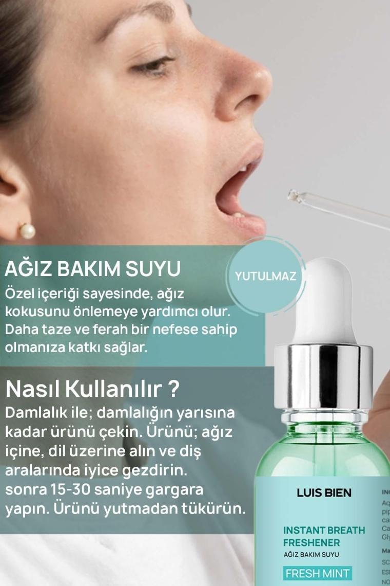 Nane Aromalı Vegan Ağız Bakım Suyu-ağız Kokusu Önleyici Damla 30 ml