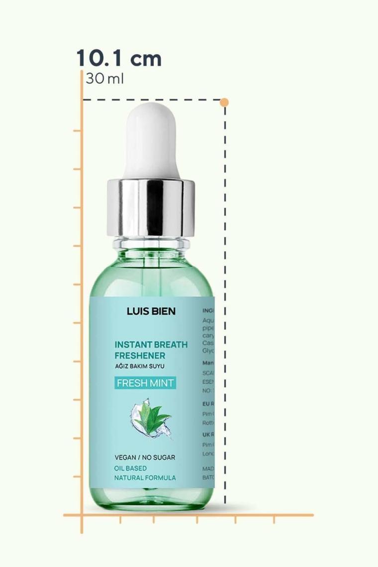Nane Aromalı Vegan Ağız Bakım Suyu-ağız Kokusu Önleyici Damla 30 ml
