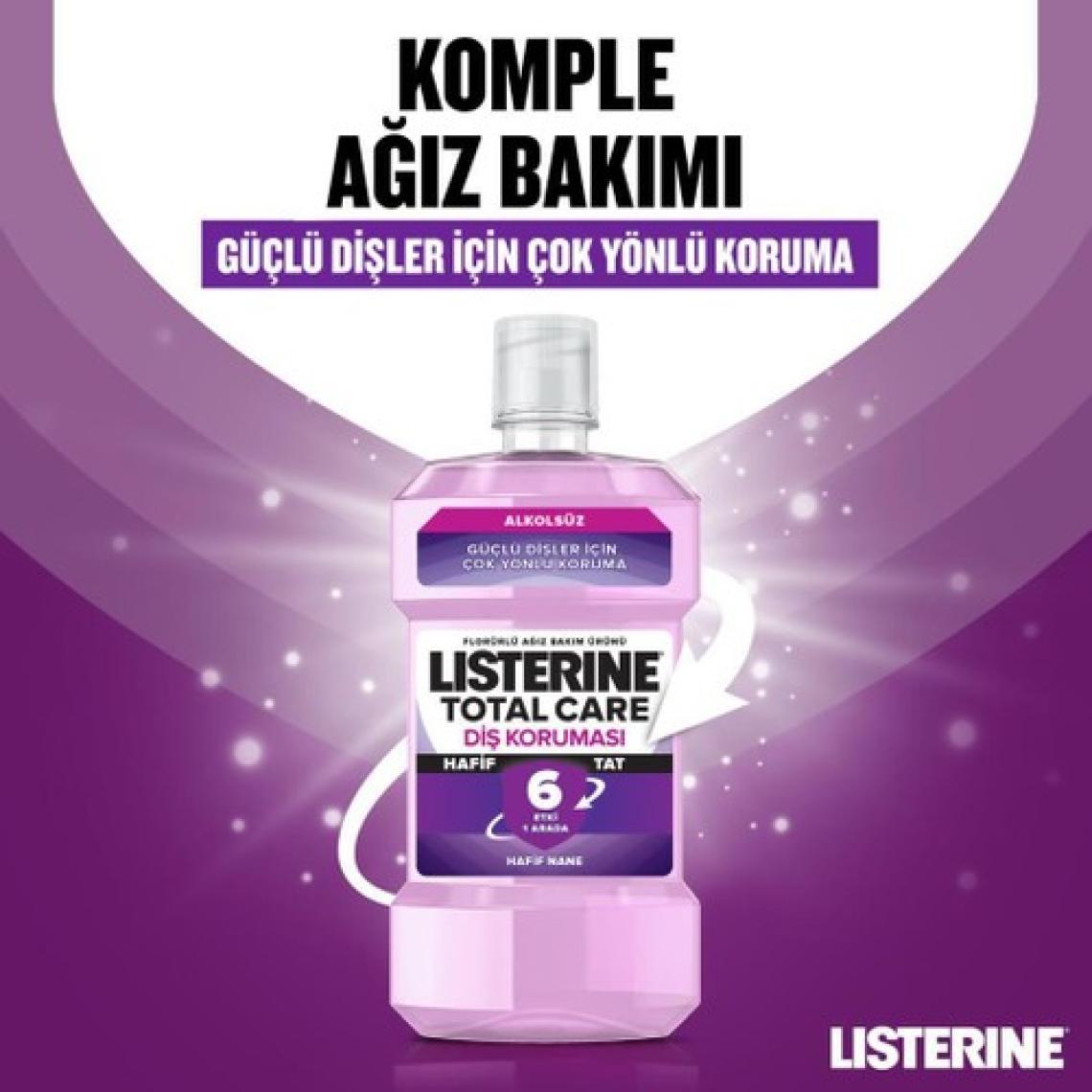 Listerine Total Care Hafif Tat Alkolsüz Ağız Bakım Suyu 500 Ml x2