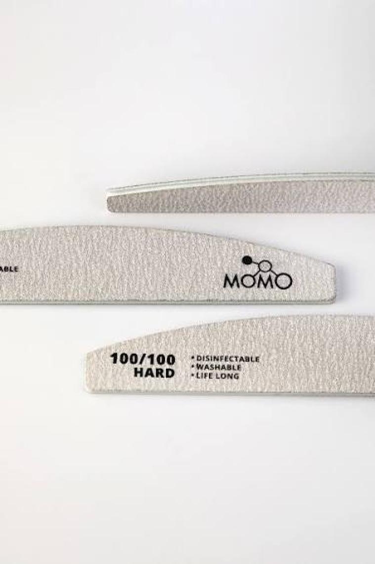 Momo Professional Protez Tırnak Kağıt Törpü, 180/180 Yarım Ay Gri Tırnak Törpüsü