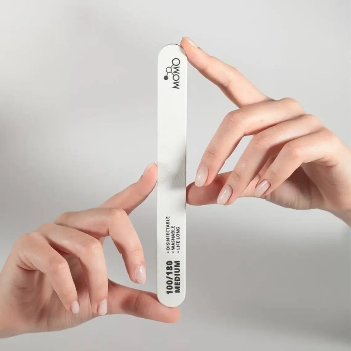 Momo Professional Protez Tırnak Kağıt Törpü, 100/180 Düz Oval Beyaz Tırnak Törpüsü