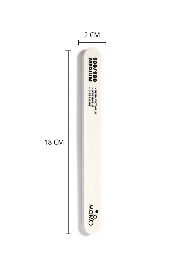 Momo Professional Protez Tırnak Kağıt Törpü, 100/180 Düz Oval Beyaz Tırnak Törpüsü
