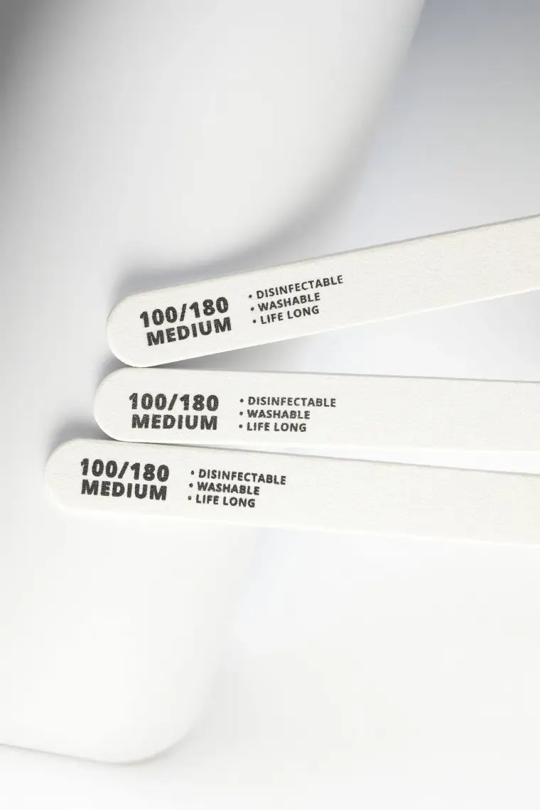 Momo Professional Protez Tırnak Kağıt Törpü, 100/180 Düz Oval Beyaz Tırnak Törpüsü