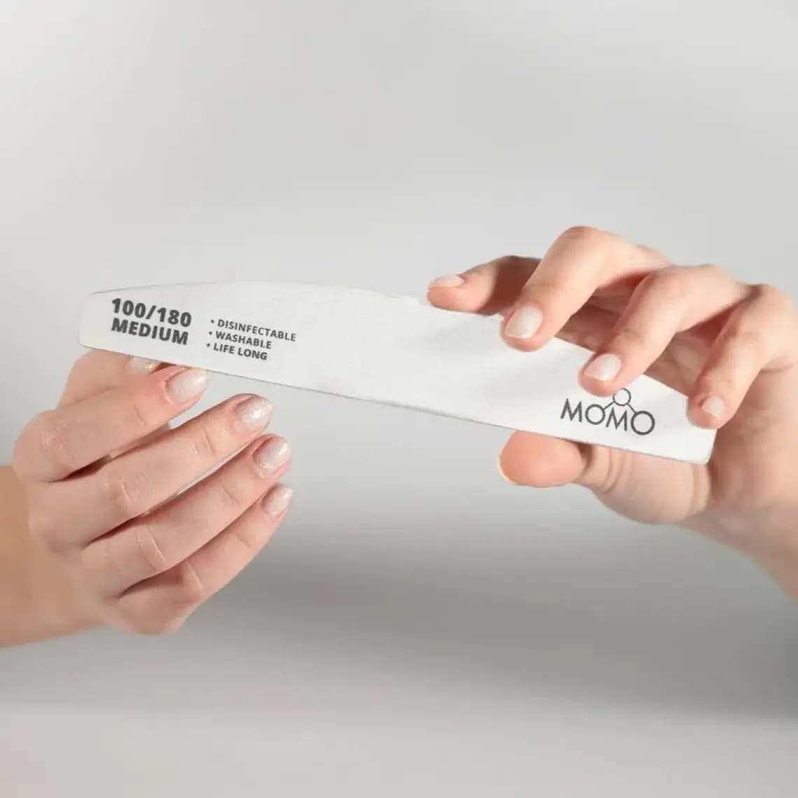 Momo Professional Protez Tırnak Kağıt Törpü, 100/180 Yarım Ay Beyaz Tırnak Törpüsü