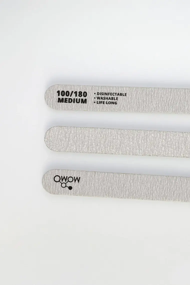 Momo Professional Protez Tırnak Kağıt Törpü, 100/180 Düz Oval Gri Tırnak Törpüsü