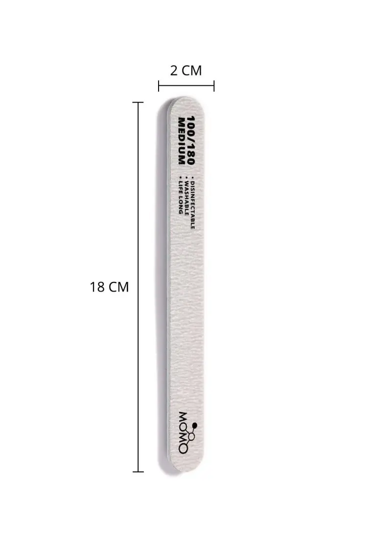 Momo Professional Protez Tırnak Kağıt Törpü, 100/180 Düz Oval Gri Tırnak Törpüsü