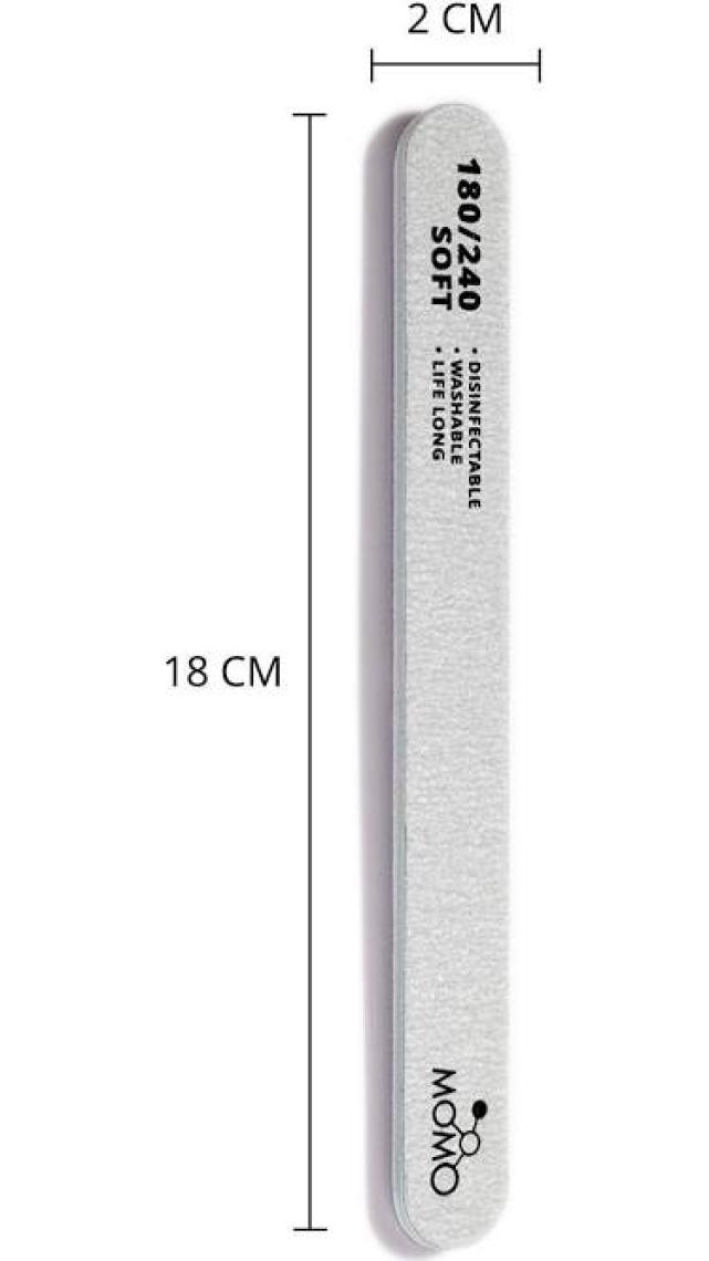 Momo Professional Protez Tırnak Kağıt Törpü, 180/240 Düz Oval Gri Tırnak Törpüsü