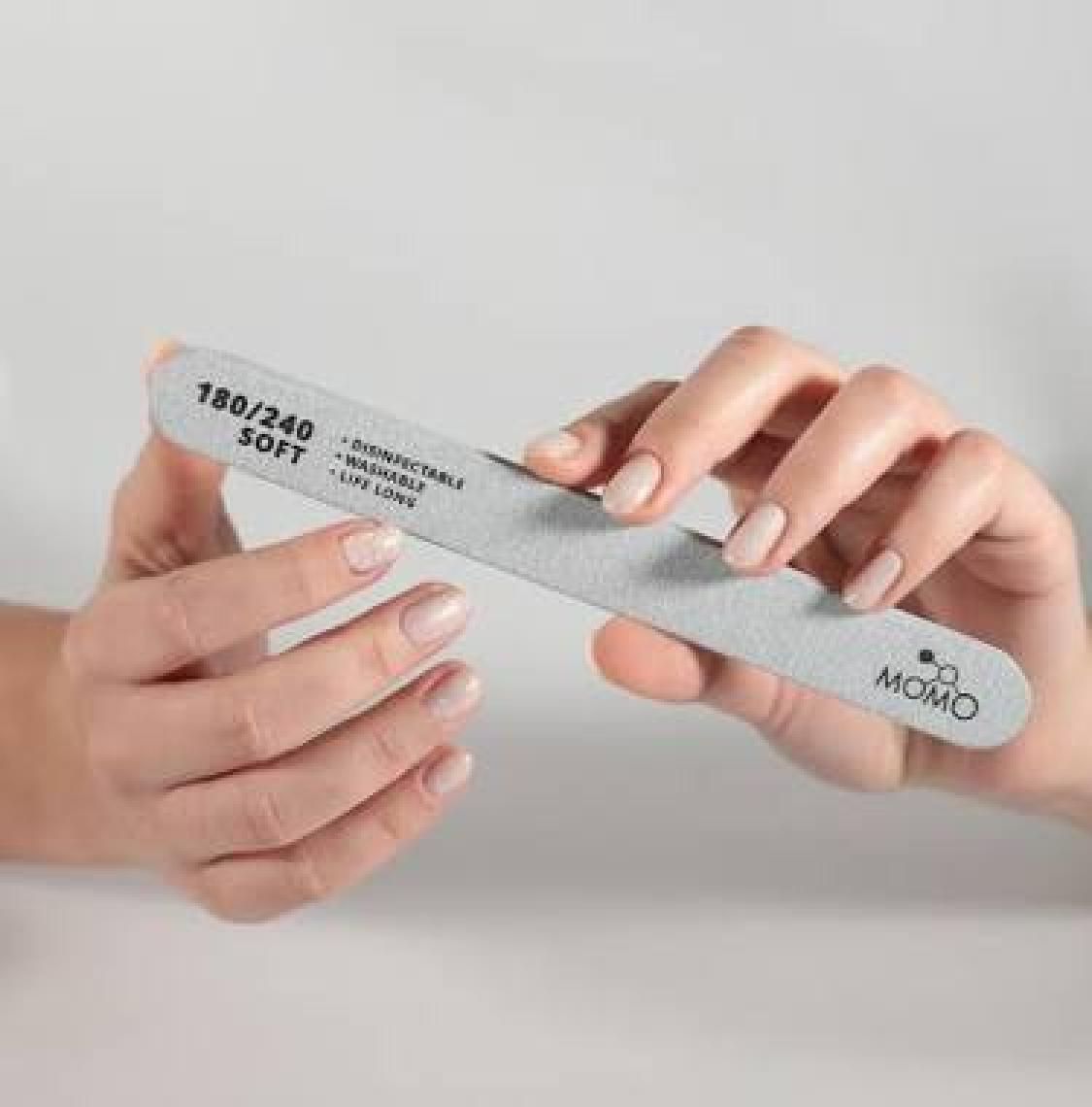 Momo Professional Protez Tırnak Kağıt Törpü, 180/240 Düz Oval Gri Tırnak Törpüsü