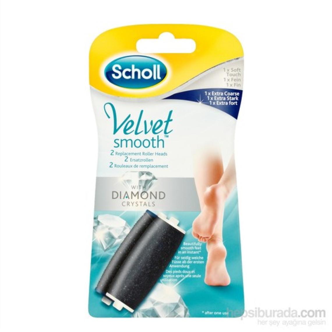 Scholl Velvet Smooth 1 Adet Çok Sert Deriler + 1 Adet Yumuşak Deriler İçin 2'li Yedek Başlik Seti Elmas Taneleri İle (Karışık)