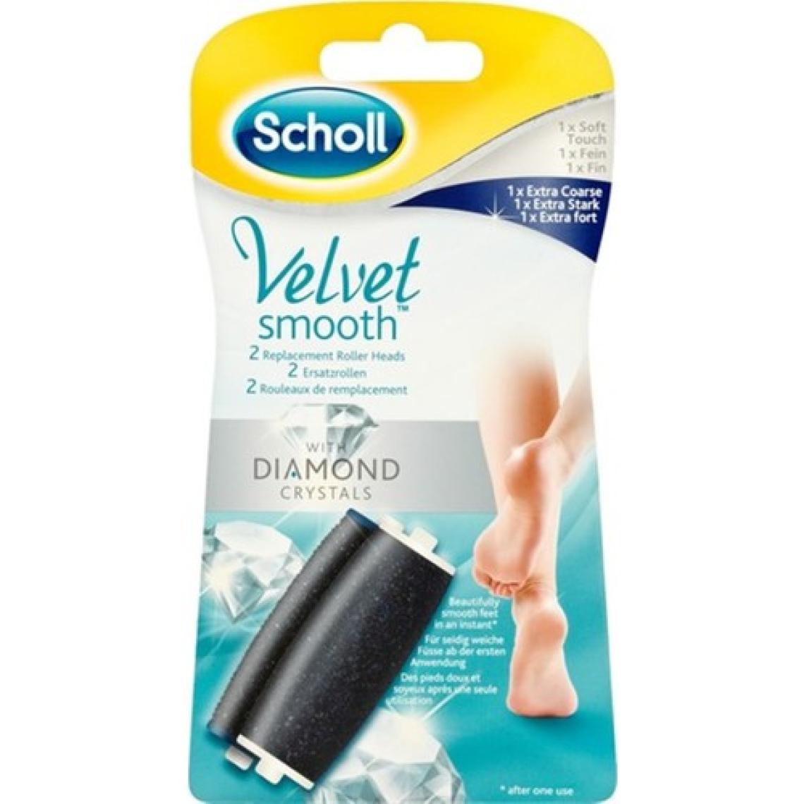 Scholl Velvet Smooth 1 Adet Çok Sert Deriler + 1 Adet Yumuşak Deriler İçin 2'li Yedek Başlik Seti Elmas Taneleri İle (Karışık)
