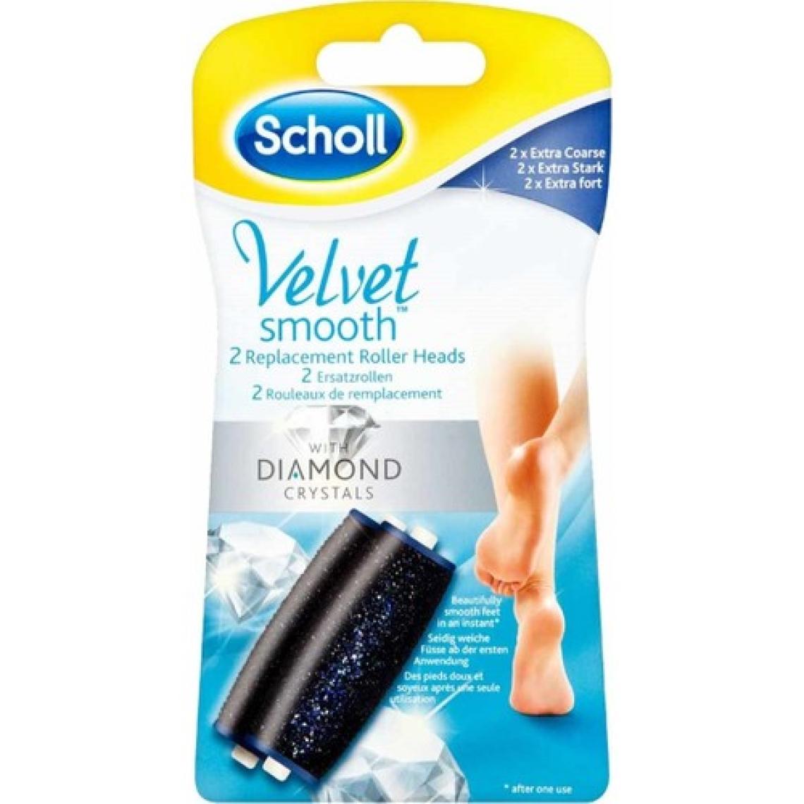 Scholl Velvet Smooth 1 Adet Çok Sert Deriler + 1 Adet Yumuşak Deriler İçin 2'li Yedek Başlik Seti Elmas Taneleri İle (Karışık)