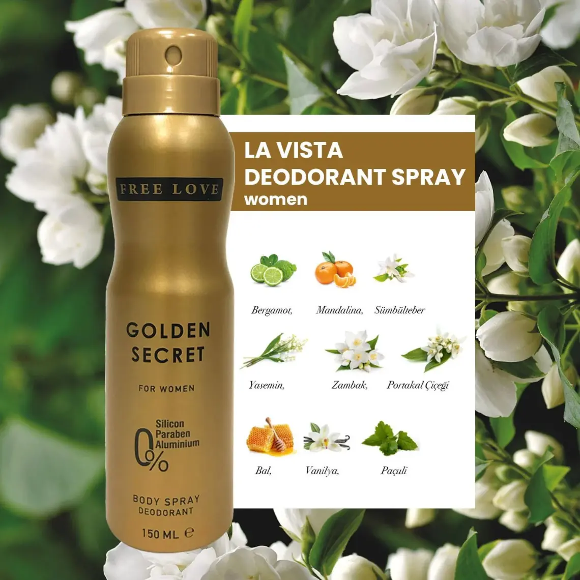 Free Love Golden Secret Edp Kadın Parfüm 100 ml ve Deodorant 150 ml