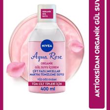 Aqua Rose Organik Makyaj Gül Suyu Içeren Çift Fazlı Temizleme Suyu 400 ml