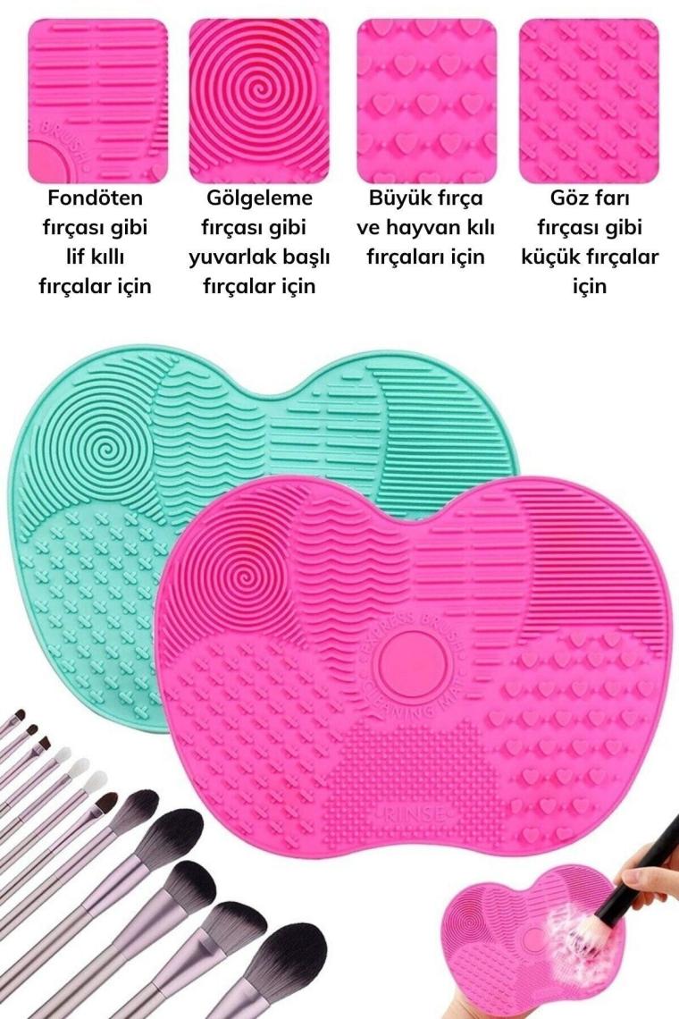 Epazzar  Boya Makyaj Fırçası Temizleme Matı Aparatı Büyük Boy Pembe 22CM