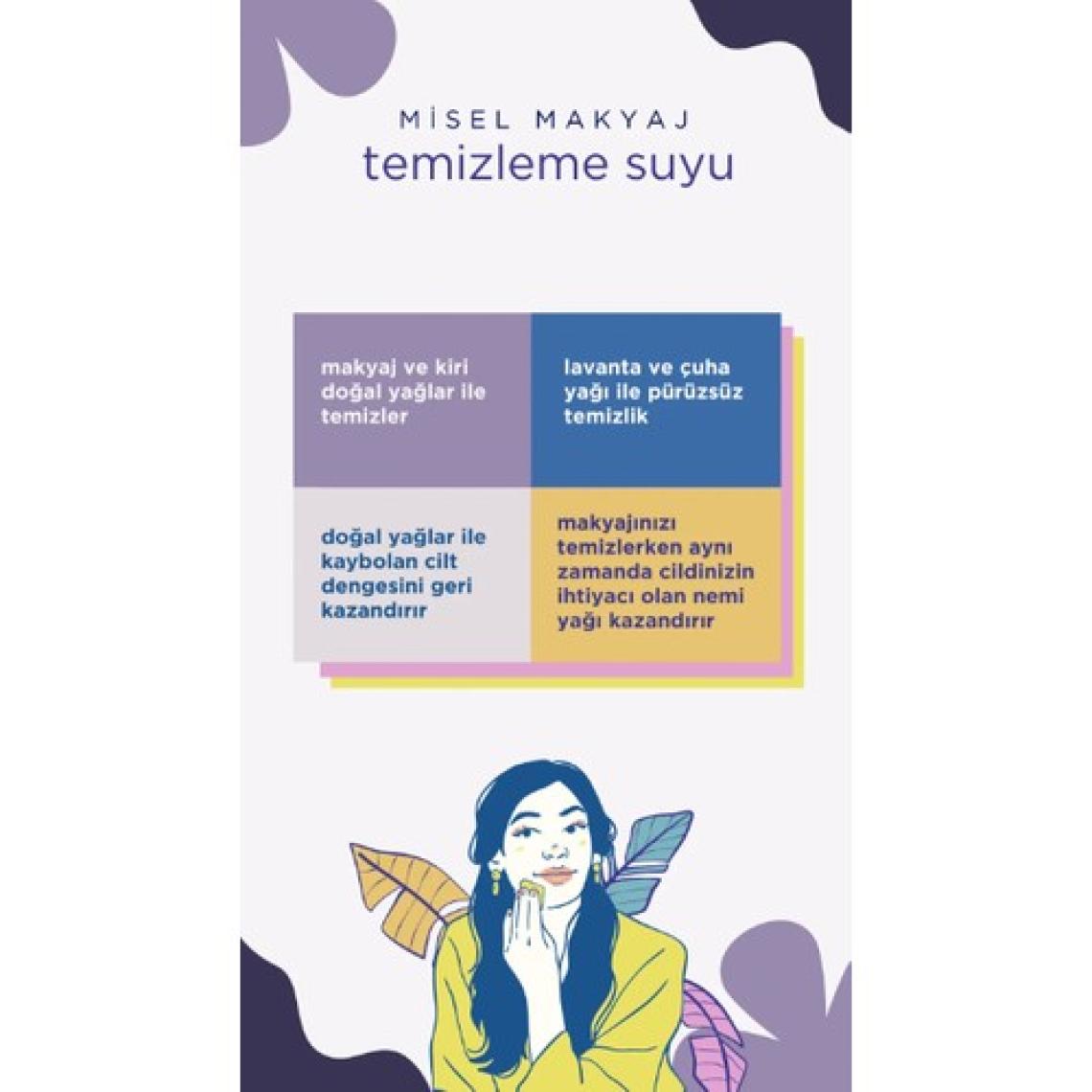 Organik Lavanta & Çuha Yağlı Micellar Makyaj Temizleme Suyu Tüm Cilt Tipleri Için 200 ml