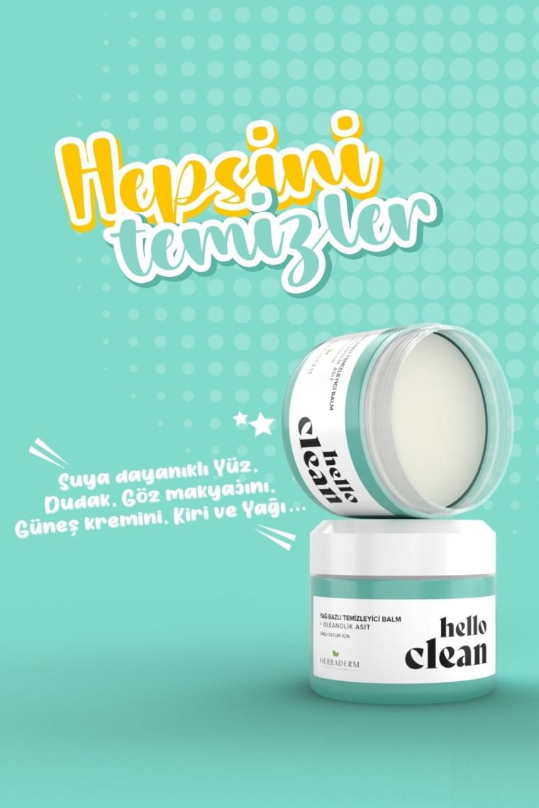 Herbaderm Hello Clean Oleanolik Asit Gözenek Karşıtı Yağ Bazlı Temizleyici Balm 100 ml