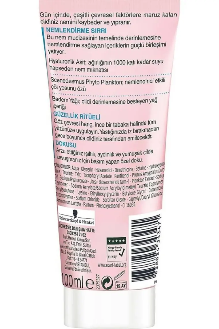 Diadermine Hydralist Gece Boyu Nem Bakımı Çöl Yosunu Özü & Hyaluronik Asit 100 ml