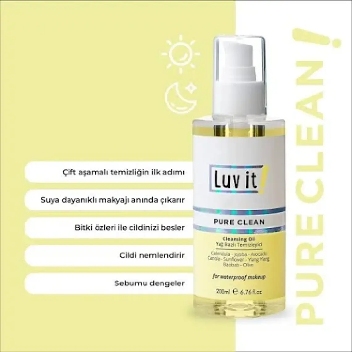 Luv it! Bitkisel Içerikli Yağ Bazlı Makyaj Temizleyici 200 ml