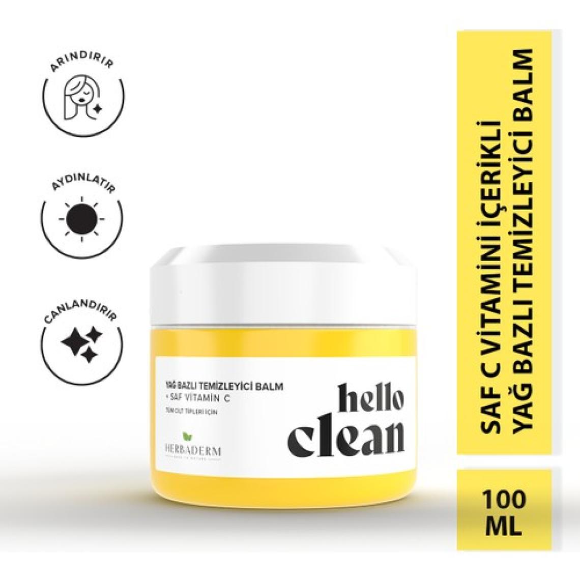 Herbaderm Hello Clean Saf Vitamin C Aydınlatıcı ve Canlandırıcı Yağ Bazlı Temizleyici Balm 100 ml