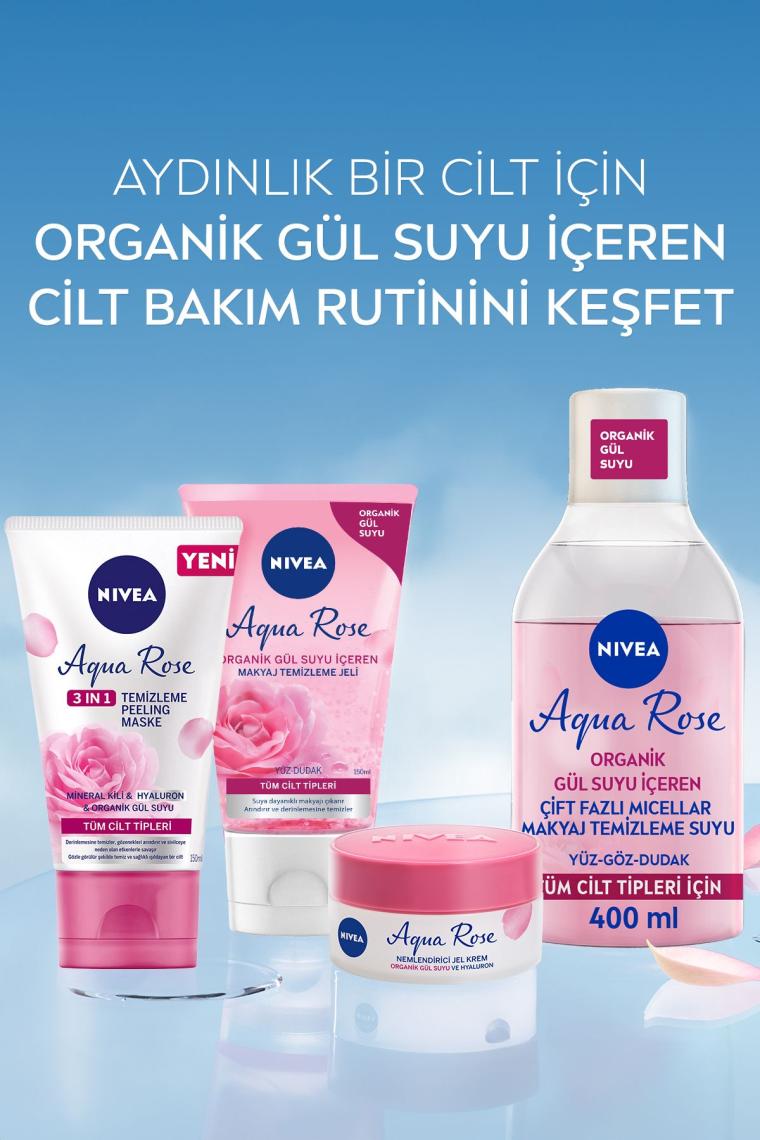 Aqua Rose Organik Makyaj Gül Suyu Içeren Çift Fazlı Temizleme Suyu 400 ml