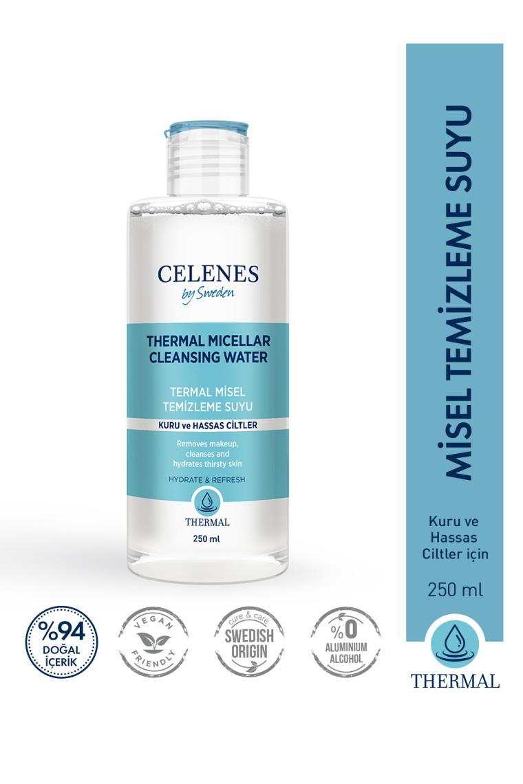 Celenes Thermal Kuru ve Hassas Ciltler 250 ml Misel Temizleme Suyu
