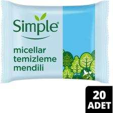 Simple Kind To Skin Micellar Yüz Temizleme Mendili Hassas Ciltler İçin 20 Adet