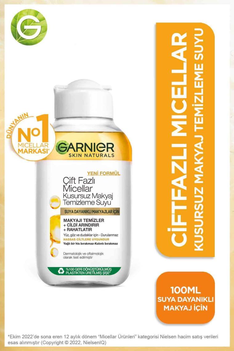 Garnier Micellar Çift Fazlı Kusursuz Makyaj Temizleme Suyu 100 ml