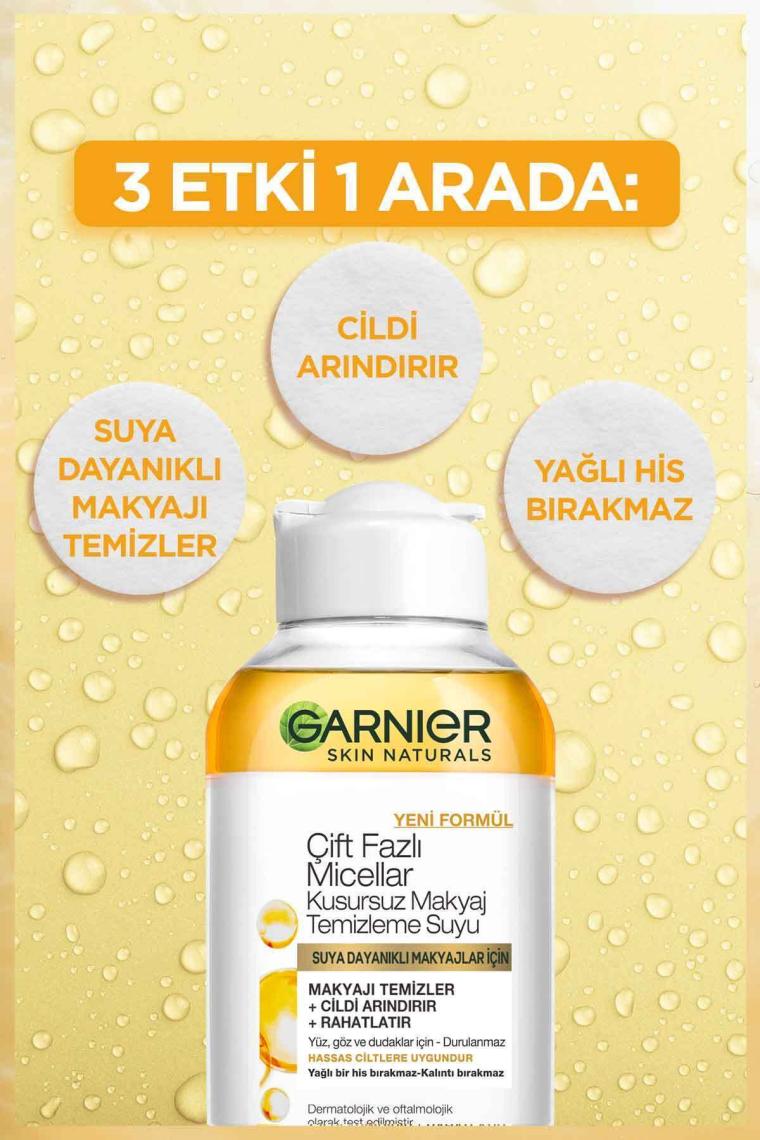 Garnier Micellar Çift Fazlı Kusursuz Makyaj Temizleme Suyu 100 ml