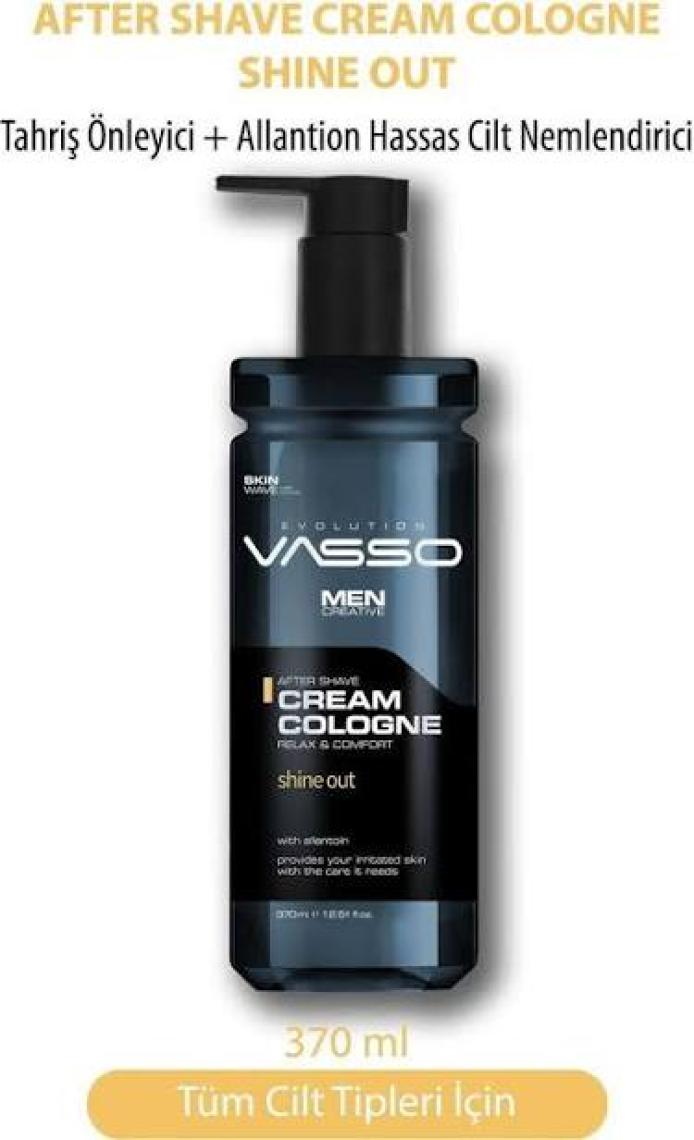 Vasso Tıraş Sonrası Tahrişi önleyici Kremli Kolonya (Balsam) Shine Out 370 ml 8699216347447