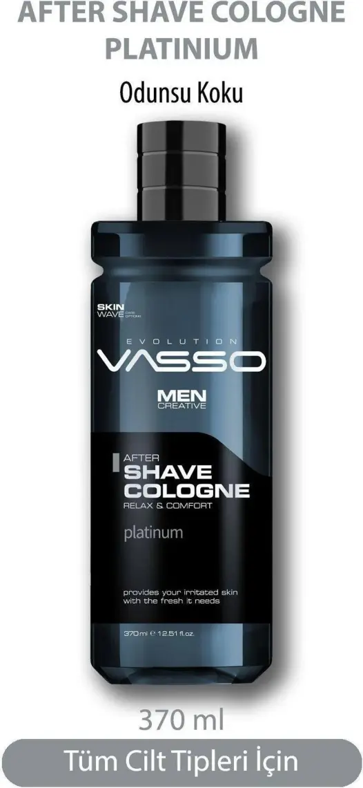 Vasso Tıraş Sonrası Ferahlatıcı Profesyonel Parfümlü Kolonya - Vasso Men Platinium 370 ml 8699216347461