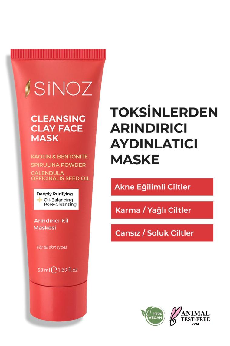 Akne Ve Siyah Nokta Karşıtı Arındırıcı Yüz Bakım Kil Maskesi 50 ml Tüm Ciltler Için