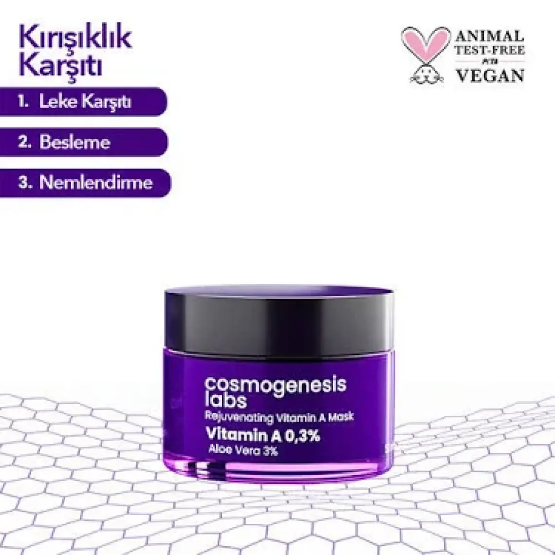 Cosmogenesis Labs Canlandıran A Vitamini Maske 50ML Kuruluk Önleyici Gençleştirici ve Parlak Esnek Pürüzsüz Görünüm
