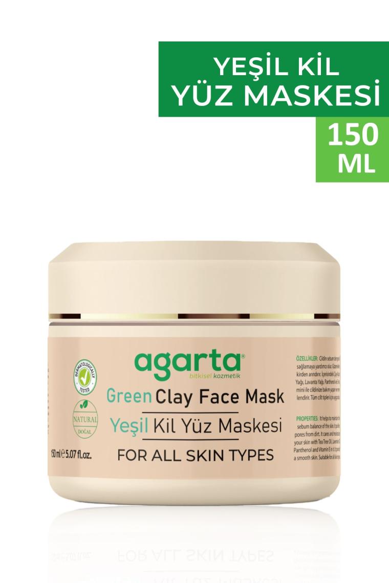 Doğal Sivilce ve Gözenek Önleyici Yağlı ve Karma Cilt Yeşil Kil Maskesi 150 ml