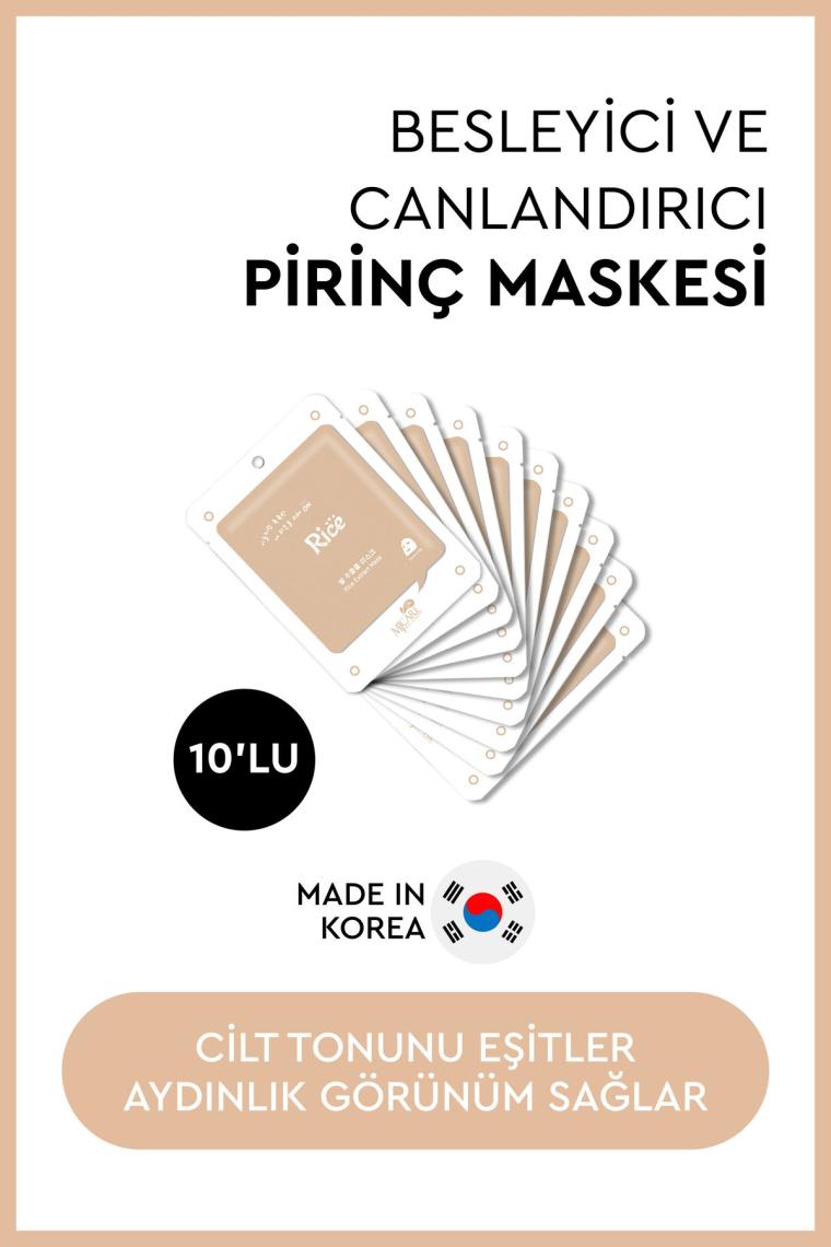 Mjcare On Rice Extract Mask - Pirinç Özlü Yüz Maskesi 10'lu
