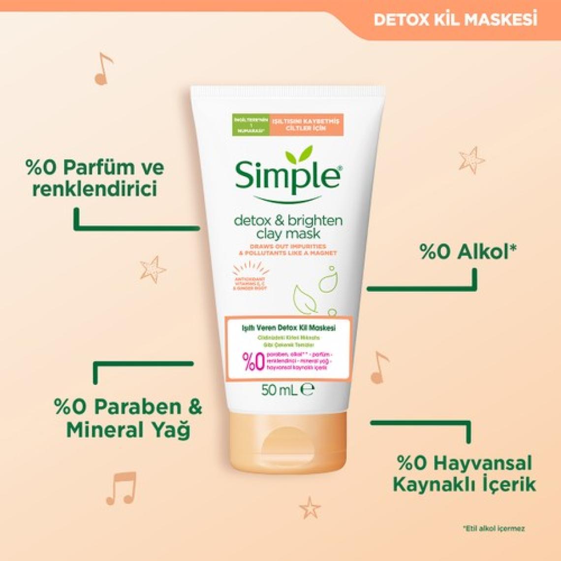 Simple Protect & Glow Kil Maskesi Detox Işıltı veren 50 ML