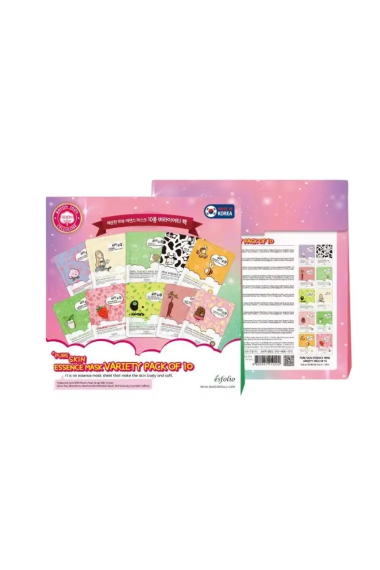 10 Lu Kore Maske Seti Kutu Içinde Esfolio Pure Skin Korean Mask Variety Pack