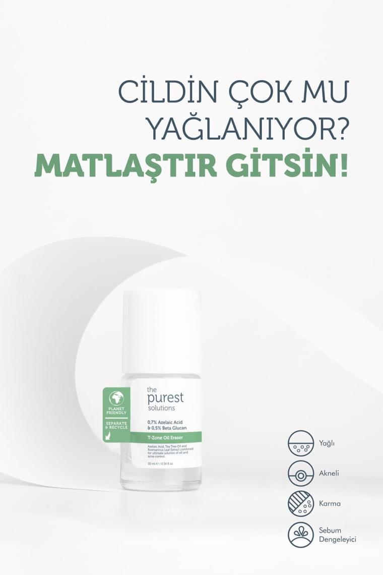 Yağlı Ciltler Için Anında Matlaştırıcı Ve Sivilce Önleyici Yüz Bakım Maskesi T-zone 10 Ml