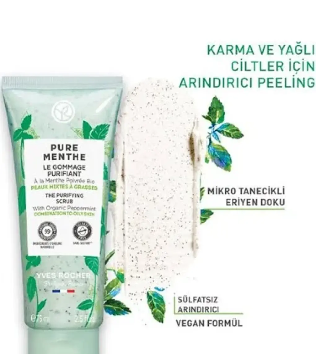 Karma-Yağlı-Sivilce Eğilimli Cilt, Arındırıcı, Temizleyici, Prebiyotik Yüz Peeling-Pure Menthe-75ml