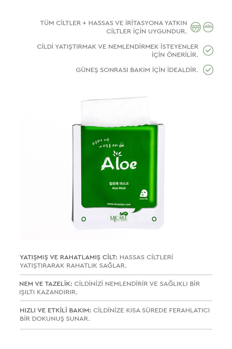 Mjcare On Aloe Vera Özlü Yüz Maskesi
