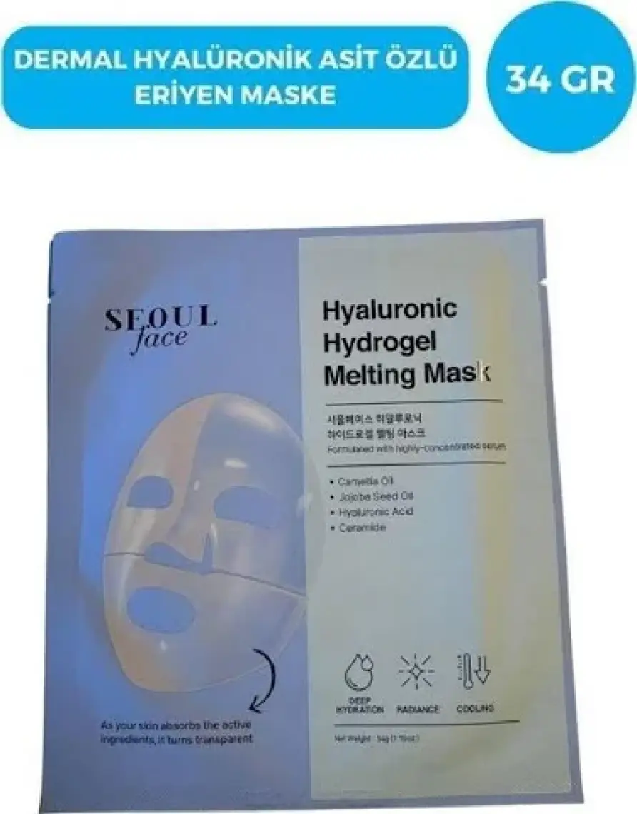 Dermal Seoulface Hyalüronik Asit Hydrojel Şeffaflaşan Eriyen Maske 34g