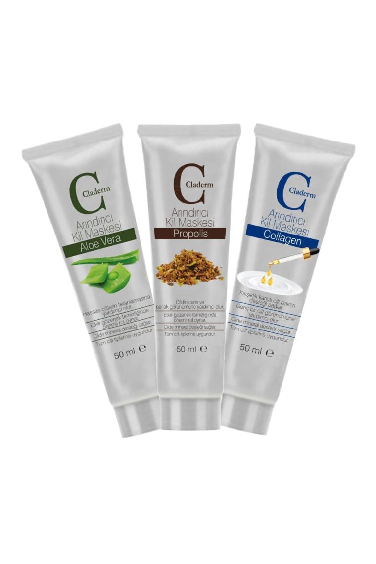 Claderm 50ML 3'lü (Aloe Vera-Propolis-Collagen) Avantaj Paketi