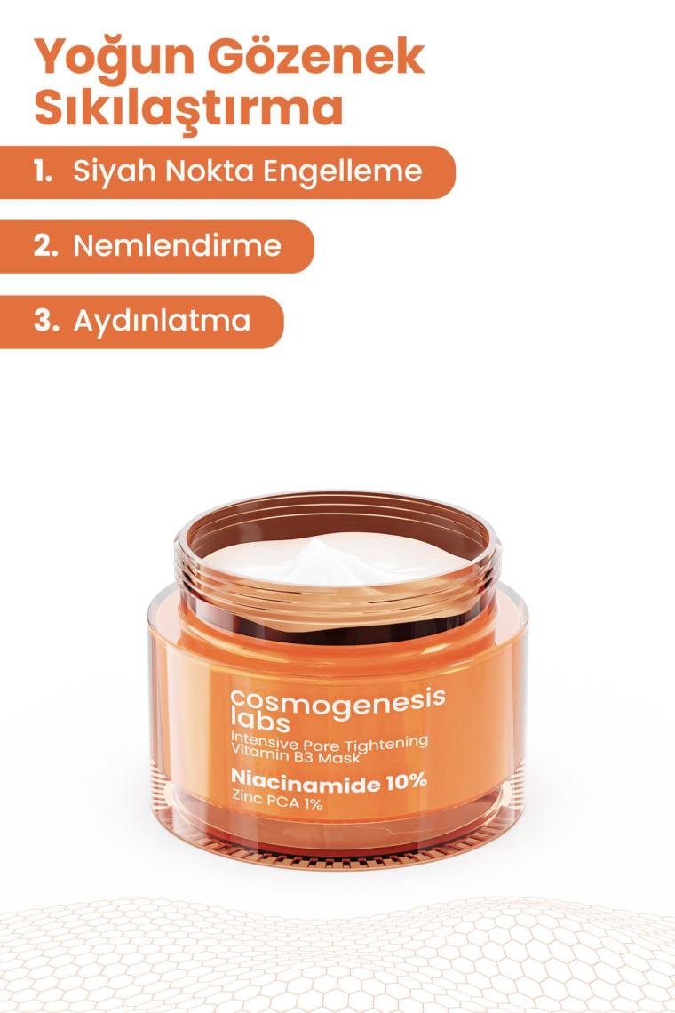 Gözenek Sıkılaştırıcı B3 Vitamini Maske 50ml Sivilce Önleyici Arındırıcı Detoks Ve Peeling Etkili