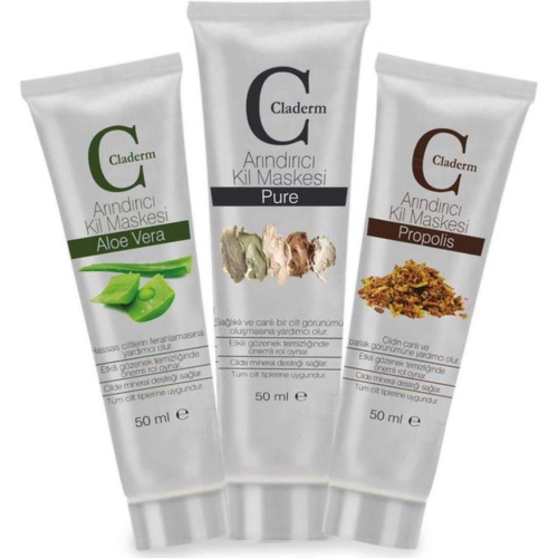 Claderm 50ML 3'lü (Aloe Vera-Pure-Propolis) Avantaj Paketi