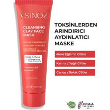 Sinoz Akne ve Siyah Nokta Karşıtı Arındırıcı Yüz Bakım Kil Maskesi 50 ml Tüm Ciltler için