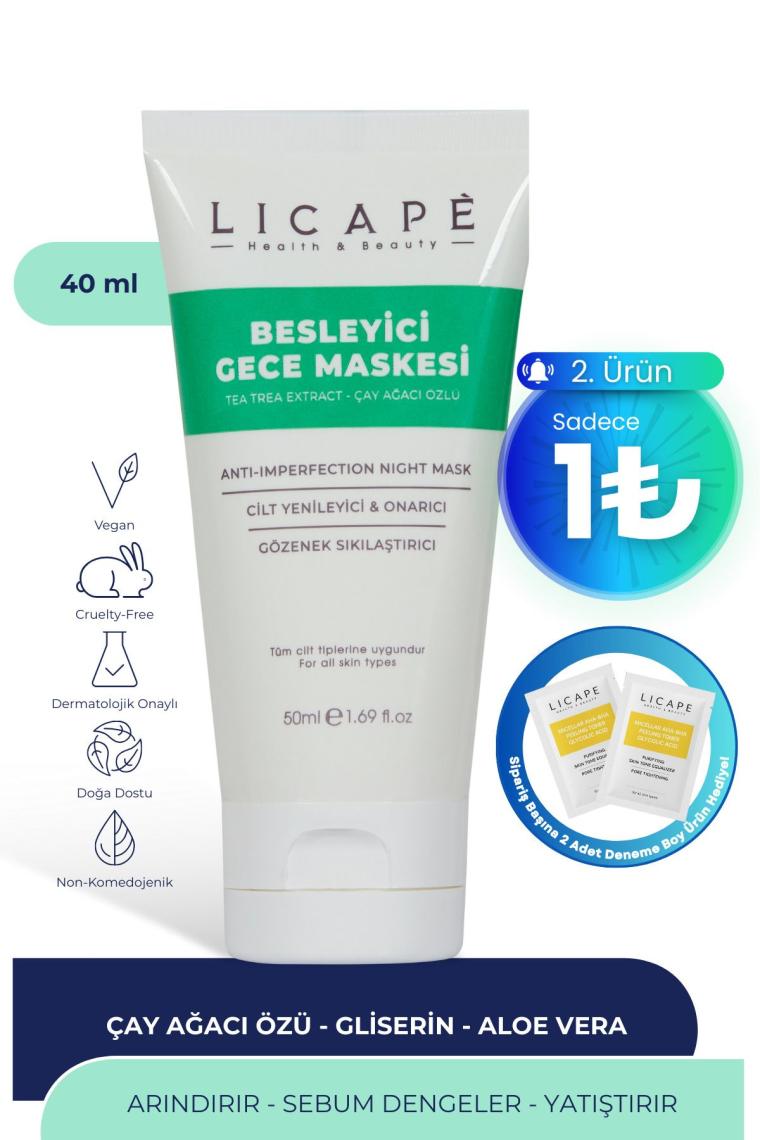 Licape Besleyici Gece Maskesi ( Çay Ağacı Özlü ) 50ml