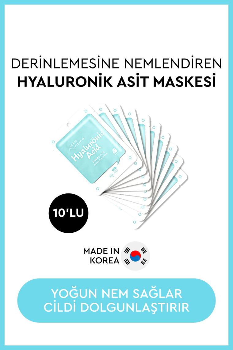 Mjcare On Hyaluronic Acid Mask - Hyalüronik Asit Özlü Yüz Maskesi 10'lu